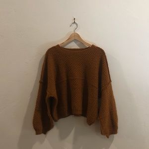 Knit Oversized Rust Colored Sweater — Size: Large